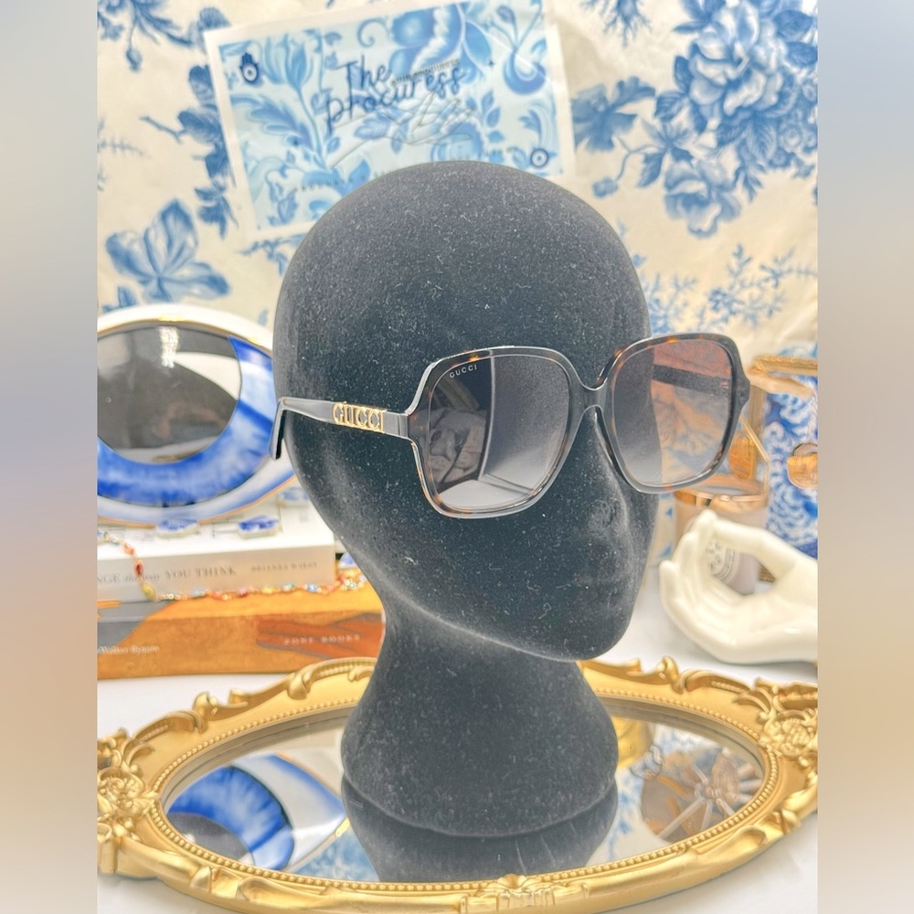 🆕 GUCCI 🧿NWOT GG1189003 Havana Oversized Rectangular Acetate Sunglasses - Picture 2 of 16
